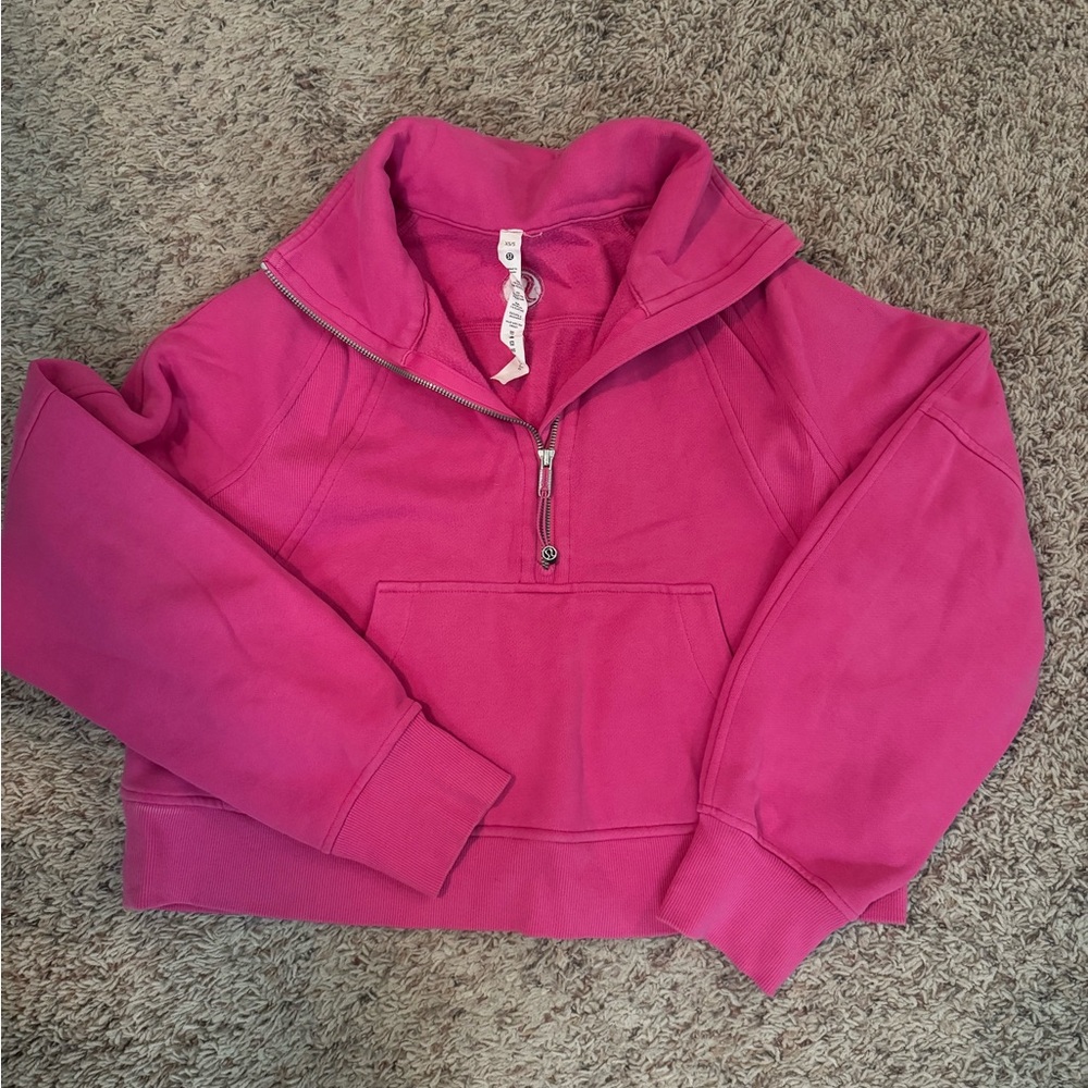 Lululemon Athletica Pink oversized scuba half zip sweatshirt  size XS/S